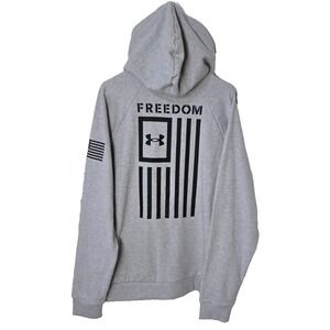 Under Armour Sample Freedom Flag Hoodie Men's L Gray NWT
